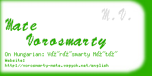 mate vorosmarty business card